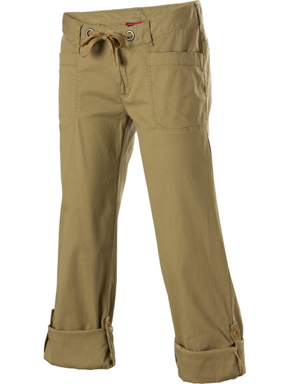 The North Face Noble Stretch Cotton Hiking Pants Khaki Roll-Up Hem Womens Size 4